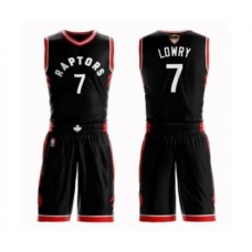 Men's Toronto Raptors #7 Kyle Lowry Swingman Black 2019 Basketball Finals Bound Suit Jersey Statement Edition