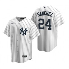 Men's Nike New York Yankees #24 Gary Sanchez White Home Stitched Baseball Jersey