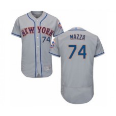 Men's New York Mets #74 Chris Mazza Grey Road Flex Base Authentic Collection Baseball Player Stitched Jersey