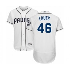 Men's San Diego Padres #46 Eric Lauer White Home Flex Base Authentic Collection Baseball Player Stitched Jersey