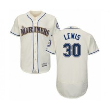 Men's Seattle Mariners #30 Kyle Lewis Cream Alternate Flex Base Authentic Collection Baseball Player Stitched Jersey