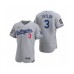 Men's Los Angeles Dodgers #3 Chris Taylor Nike Gray 2020 World Series Authentic Road Stitched Jersey