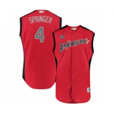 Men's Houston Astros #4 George Springer Authentic Red American League 2019 Baseball All-Star Jersey