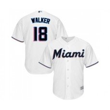 Men's Miami Marlins #18 Neil Walker Replica White Home Cool Base Baseball Jersey