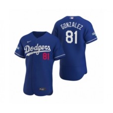 Men's Los Angeles Dodgers #81 Victor Gonzalez Royal 2020 World Series Champions Authentic Stitched Jersey