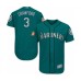 Men's Seattle Mariners #3 J.P. Crawford Teal Green Alternate Flex Base Authentic Collection Baseball Player Stitched Jersey