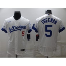 Men's Nike Los Angeles Dodgers #5 Freddie Freeman White City Player Stitched Jersey