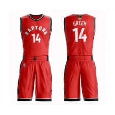 Men's Toronto Raptors #14 Danny Green Swingman Red 2019 Basketball Finals Bound Suit Jersey - Icon Edition