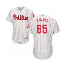 Men's Philadelphia Phillies #65 JD Hammer White Home Flex Base Authentic Collection Baseball Player Stitched Jersey