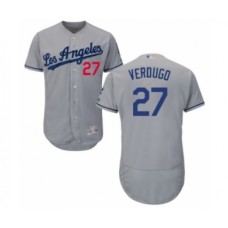 Men's Los Angeles Dodgers #27 Alex Verdugo Grey Road Flex Base Authentic Collection Baseball Player Stitched Jersey