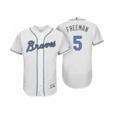 Men's Atlanta Braves #5 Freddie Freeman White 2017 Fathers Day Flex Base Stitched Jersey