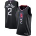 Men's LA Clippers #2 Kawhi Leonard Jordan Brand Black 2020-21 Swingman Stitched Jersey