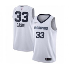 Men's Memphis Grizzlies #33 Marc Gasol Authentic White Finished Basketball Stitched Jersey - Association Edition