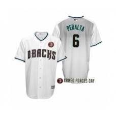 Men's 2019 Armed Forces Day David Peralta #6 Arizona Diamondbacks White Stitched Jersey