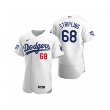 Men's Los Angeles Dodgers #68 Ross Stripling White 2020 World Series Champions Authentic Stitched Jersey