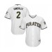 Men's Pittsburgh Pirates #2 Erik Gonzalez Replica White Alternate Cool Base Baseball Jersey