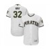 Men's Pittsburgh Pirates #32 Elias Diaz Replica White Alternate Cool Base Baseball Player Stitched Jersey