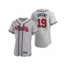 Men's Atlanta Braves #19 Shane Greene Nike Gray Authentic 2020 Road Stitched Jersey