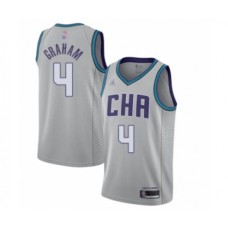 Men's Jordan Charlotte Hornets #4 Devonte Graham Swingman Gray Basketball Stitched Jersey - 2019 20 City Edition