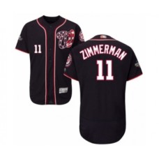 Men's Washington Nationals #11 Ryan Zimmerman Navy Blue Alternate Flex Base Authentic Collection 2019 World Series Bound Baseball Stitched Jersey