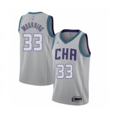 Men's Jordan Charlotte Hornets #33 Alonzo Mourning Swingman Gray Basketball Stitched Jersey - 2019 20 City Edition