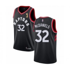 Men's Toronto Raptors #32 KJ McDaniels Swingman Black 2019 Basketball Finals Champions Jersey Statement Edition