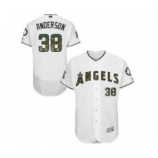 Men's Los Angeles Angels of Anaheim #38 Justin Anderson Authentic White 2016 Memorial Day Fashion Flex Base Baseball Player Stitched Jersey