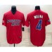 Men's Puerto Rico Baseball #4 Yadier Molina 2023 Red World Baseball Classic Stitched Jerseys