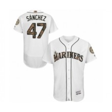 Men's Seattle Mariners #47 Ricardo Sanchez Authentic White 2016 Memorial Day Fashion Flex Base Baseball Player Stitched Jersey