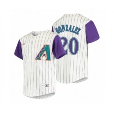 Men's Arizona Diamondbacks #20 Luis Gonzalez Nike Cream 2020 Cooperstown Collection Alternate Stitched Jersey