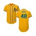 Men's Oakland Athletics #48 Joakim Soria Gold Alternate Flex Base Authentic Collection Baseball Jersey