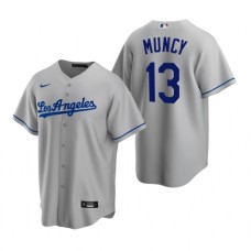 Men's Nike Los Angeles Dodgers #13 Max Muncy Gray Road Stitched Baseball Jersey