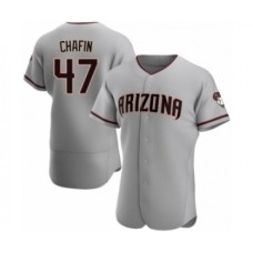 Men's Andrew Chafin #47 Arizona Diamondbacks Authentic Gray Road Stitched Jersey