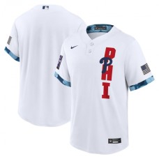 Men's Philadelphia Phillies Blank Nike White 2021 MLB All-Star Game Replica Stitched Jersey