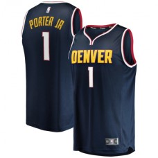 Men's Denver Nuggets #1 Michael Porter Jr. Fanatics Branded Navy 2020-21 Fast Break Replica Stitched Jersey