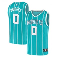 Men's Charlotte Hornets #0 Miles Bridges Fanatics Branded Teal 2020-21 Fast Break Replica Stitched Jersey