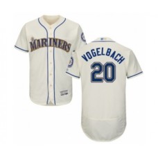 Men's Seattle Mariners #20 Daniel Vogelbach Cream Alternate Flex Base Authentic Collection Baseball Player Stitched Jersey