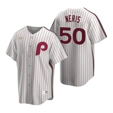 Men's Nike Philadelphia Phillies #50 Hector Neris White Cooperstown Collection Home Stitched Baseball Jersey