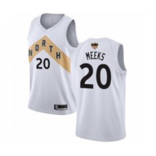 Men's Toronto Raptors #20 Jodie Meeks Swingman White 2019 Basketball Finals Bound Jersey - City Edition