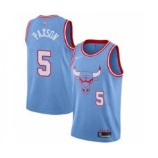 Men's Chicago Bulls #5 John Paxson Swingman Blue Basketball Stitched Jersey - 2019 20 City Edition