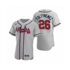 Men's Atlanta Braves #26 Mike Foltynewicz Nike Gray Authentic 2020 Road Stitched Jersey