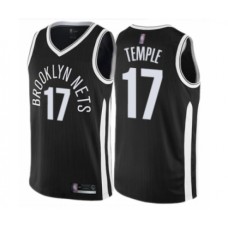 Men's Brooklyn Nets #17 Garrett Temple Authentic Black Basketball Jersey - City Edition