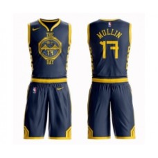 Men's Nike Golden State Warriors #17 Chris Mullin Authentic Navy Blue NBA Suit Jersey - City Edition