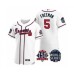 Men's Atlanta Braves #5 Freddie Freeman 2021 White World Series Flex Base With 150th Anniversary Patch Baseball Stitched Jersey