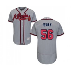 Men's Atlanta Braves #56 Darren O Day Grey Road Flex Base Authentic Collection Baseball Jersey