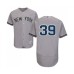 Men's New York Yankees #39 Drew Hutchison Grey Road Flex Base Authentic Collection Baseball Jersey