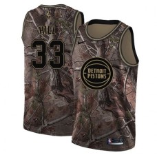 Men's Nike Detroit Pistons #33 Grant Hill Swingman Camo Realtree Collection NBA Jersey