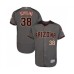 Men's Arizona Diamondbacks #38 Curt Schilling Grey Road Authentic Collection Flex Base Baseball Jersey