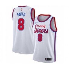 Men's Philadelphia 76ers #8 Zhaire Smith Authentic White Hardwood Classics Basketball Stitched Jersey