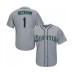 Men's Seattle Mariners #1 Tim Beckham Replica Grey Road Cool Base Baseball Jersey